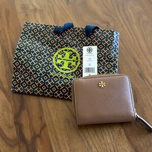 Tan Tory Burch mini wallet